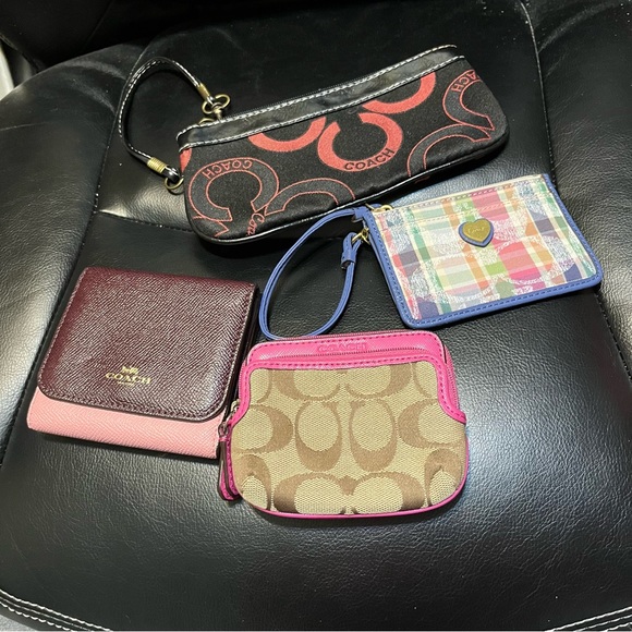 Handbags - Coach bundle of 2 wristlets and 2 small wallets